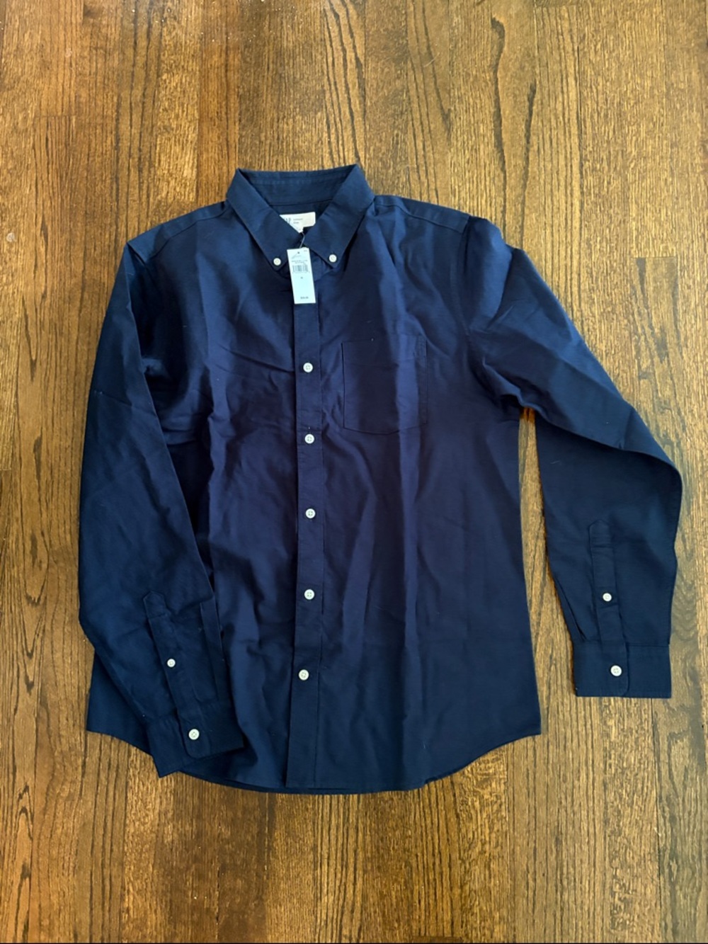 GAP Men's Navy Button-Down Dress Shirt - Classic Long Sleeve